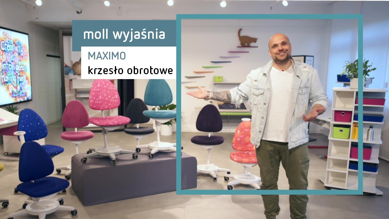 PL / moll wyjaśnia, że krzesło obrotowe Maximo rośnie wraz z dzieckiem