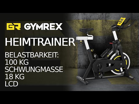 Video - Sportfiets - vliegwielmassa 18 kg - belastbaar tot 100 kg - LCD