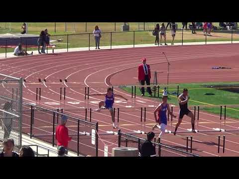 VarB 110m Hurdles vs Huntington Beach 4-18-18 - Los Alamitos Boys