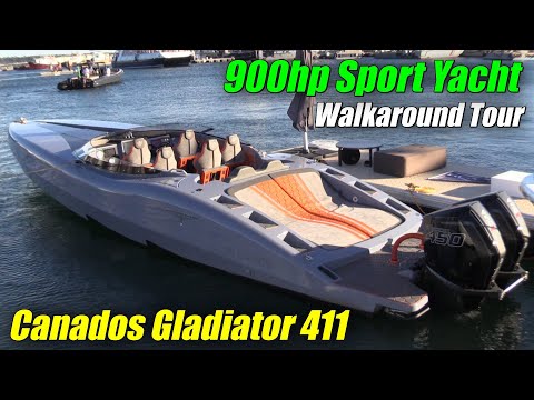 2022 Canados Gladiator 411 Carbon Series 900hp Boat - Walkaround Tour  2021 Cannes Yachting Festival