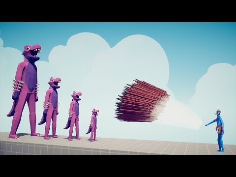 4x DIFFERENT SIZE OF T-REX vs EVERY GOD - Totally Accurate Battle Simulator | TABS