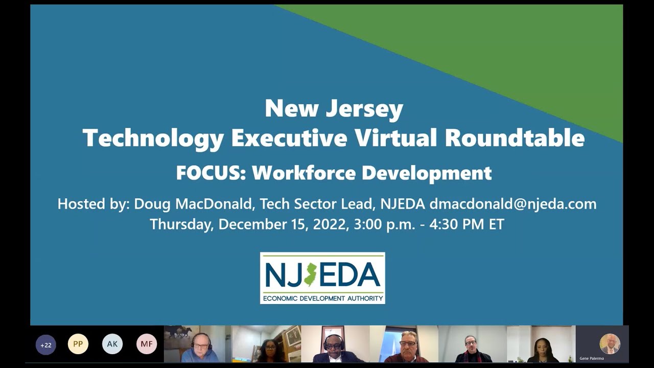 From NJEDA: New Jersey Technology Workforce Development