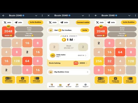 Bcoin 2048 | Merge Tiles, Mine Bcoin | The More Tiles You Merge The More Bcoins You Earn | Telegram