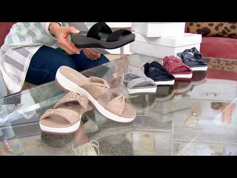 Clarks Cloudsteppers Jersey Slide Sandals - Arla Coast on QVC