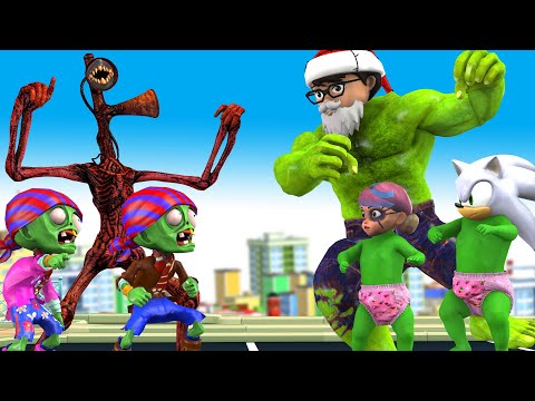 Good NickHulk Santa Claus Vs Zombie Siren Head Rescue Baby tani - Scary Teacher 3D Happy ending