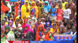 Tana River Governor Hussein Dado and Danson Mungatana sign a peace pact