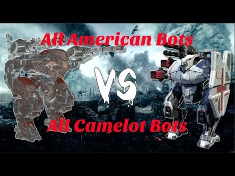 All amercian Bots VS All Camelot Bots : 1V1 Epic Gameplay | #WarRobots1on1 Challenge