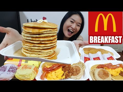 MCDONALD'S BREAKFAST FEAST!! Big Breakfast, Hotcakes, Sausage & Egg McMuffins | Mukbang Eating Show Video