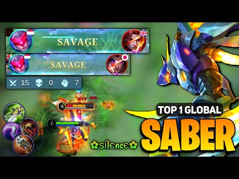2X SAVAGE! Saber Best Build 2022 [ Top 1 Global Saber Gameplay ] By ✿ѕílєncє✿ - Mobile Legends