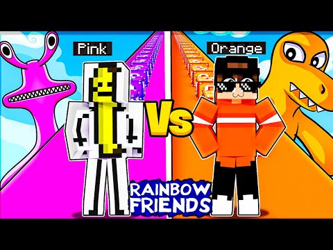 DESAFIO de LUCKY BLOCK de ORANGE VS PINK de RAINBOW FRIENDS EN MINECRAFT 😱 | Pathofail