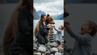 Playful Moments in Norway’s Majestic Fjords!🐻🤰👶