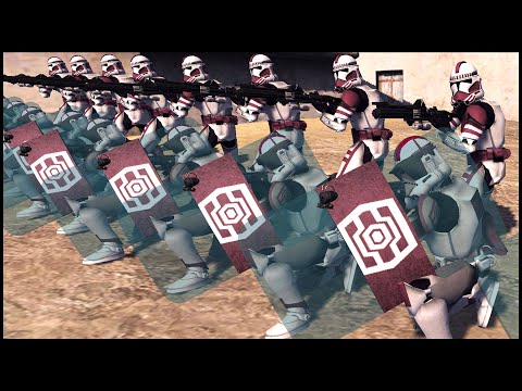 Clone Army uses PHALANX SHIELD WALL! - Men of War: Star Wars Mod Battle Simulator