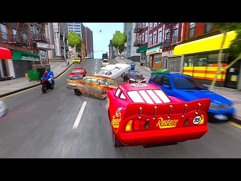 Crazy Lightning McQueen Crashes - GTA 4 Real Car Crashes Ep.78