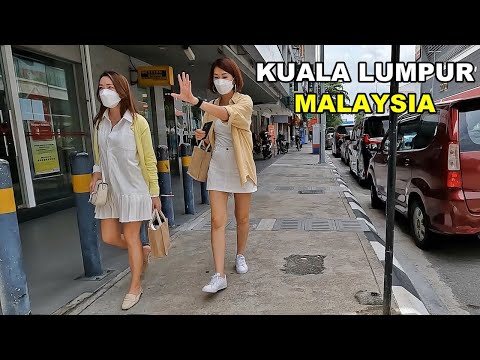 Aventura a pé nas ruas de Kuala Lumpur. Bukit Bintang para Pudu KL Malásia 4K