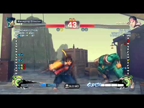 SSF4 AE 2012: PSYCHOABO12TION (Bison) vs ALL IN 85 (Ryu/Guile) - ranked matches