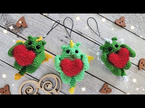 🐉ИЗ ОСТАТКОВ ПРЯЖИ 👍ДРОКОНЧИК БРЕЛОК КРЮЧКОМ 🐲crochet dragon🐉gehäkelter Drache