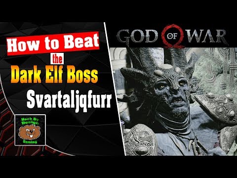 God of War - How to easily beat Svartaljqfurr (Dark Elf boss of Ringed Temple)