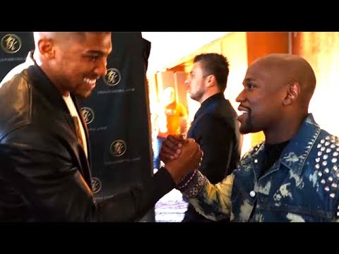 (WORLDS COLLIDE!!!) FLOYD MAYWEATHER MEETS ANTHONY JOSHUA FOR FIRST TIME AT JOINT MEET & GREET