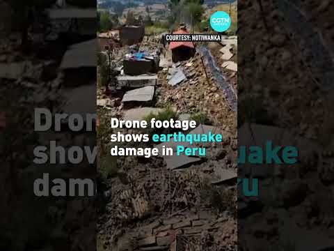 Drone footage shows earthquake damage in Peru
