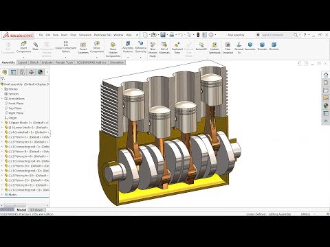 Solidworks tutorial Design and Assembly of Engine