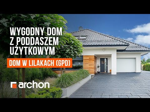 Dom w lilakach (GPD) -  Wygodny dom z poddaszem użytkowym - ARCHON+ Projekty Domów #dom