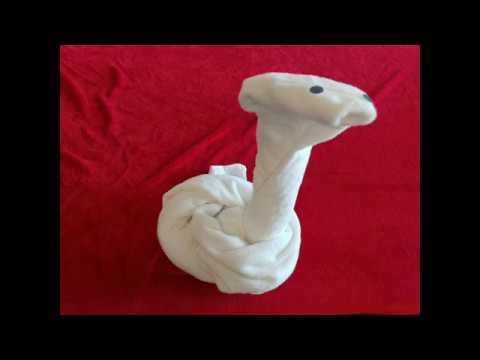 How to make snake from towelcreation,towel folding,towel animal