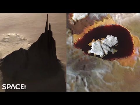 Fly over a mountain and lava lake on Jupiter's moon Io! Animation from spacecraft data