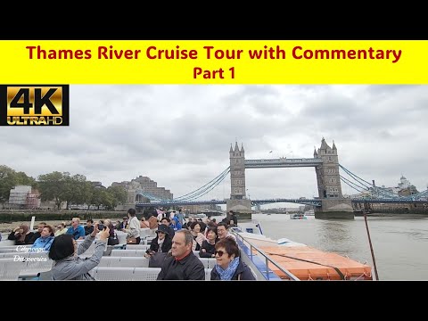 Thames River Cruise Tour with Funny Commentary 4K~ Part 1(LEARN LONDON'S HISTORY)#londonattractions