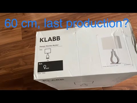 Unboxing 60cm IKEA Klabb table lamp, smart light at the end.