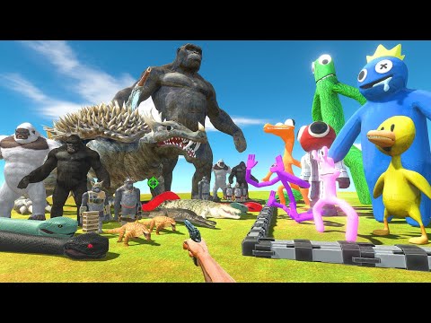 FPS Avatar Rescues Rainbow Friends and Fights Reptiles and Primates - Animal Revolt Battle Simulator