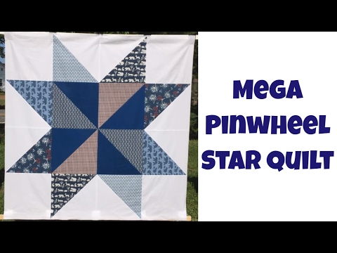 Mega Pinwheel Star Free Quilt Pattern and Beginner Quilting Tutorial with Leah Day