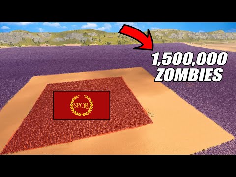 15,000 MODERN ROMAN Surrounded vs 1,500,000 BEACH ZOMBIES | Ultimate Epic Battle Simulator 2 UEBS 2