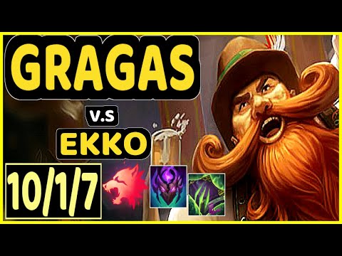 AMAZING (GRAGAS) vs EKKO - 10/1/7 KDA JUNGLE GAMEPLAY - EUW Ranked MASTER
