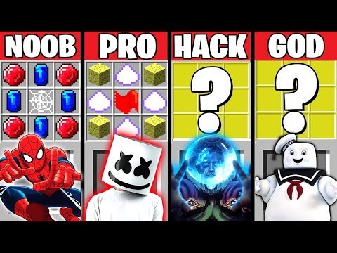 Minecraft Battle: SPIDERMAN FAR FROM HOME VS MARSHMELLO CRAFTING CHALLENGE ~ NOOB vs PRO – Animation