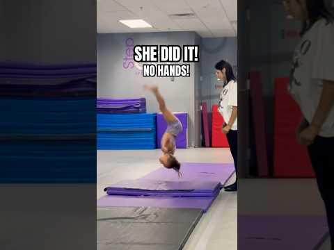 Stella’s FIRST Aerial 👏 SHE DID IT! #tricks #dancer #tumbling