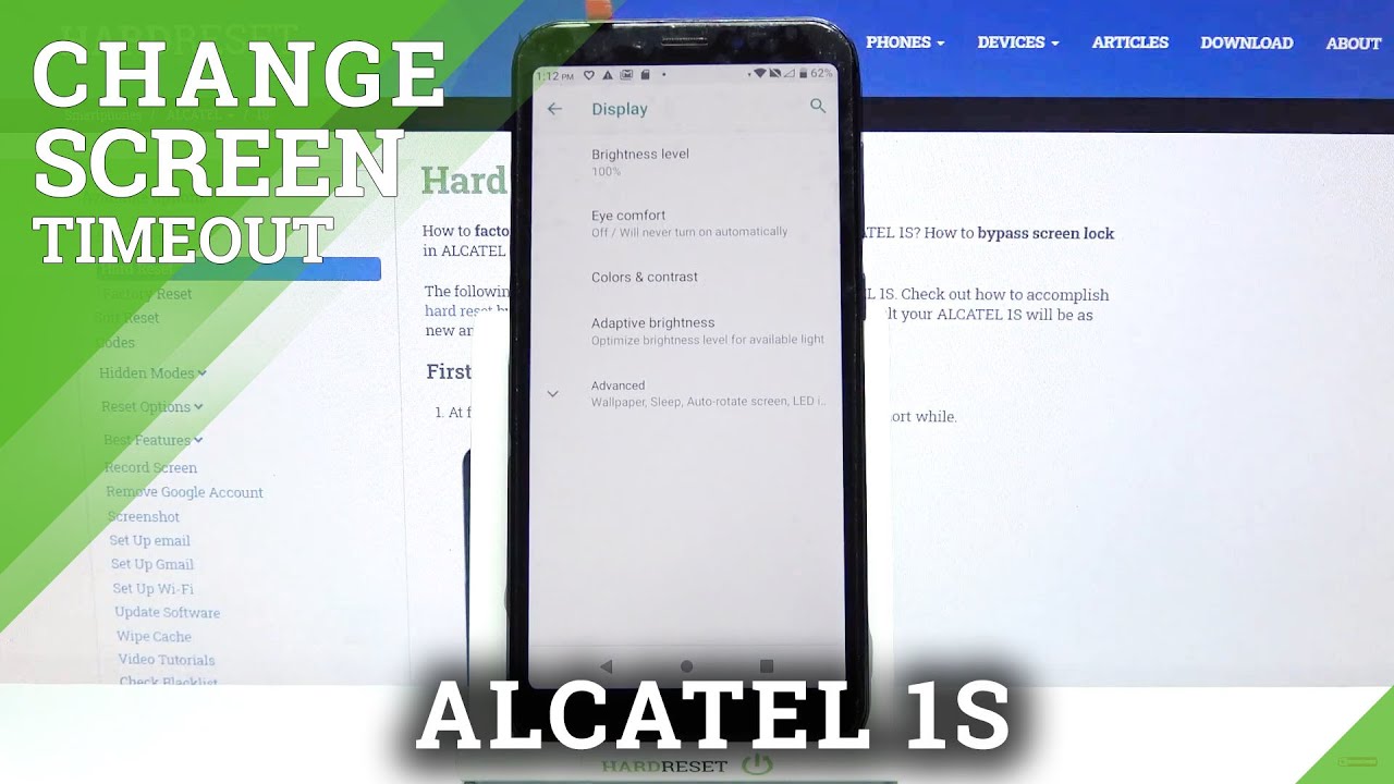 How to Change Screen Timeout in ALCATEL 1S – Open Display Settings