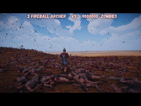 3 FIREBALL ARCHER VS 9000000 ZOMBIES | Ultimate Epic Battle Simulator |UEBS |uebs2