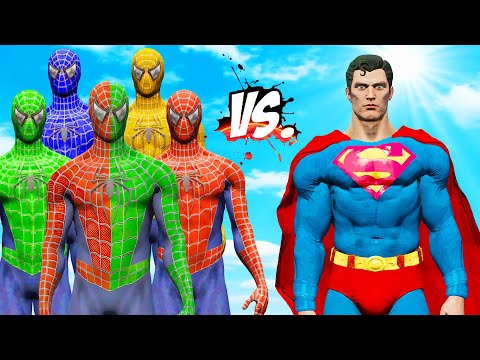 SUPERMAN vs TEAM-SPIDER MAN - EPIC SUPERHEROES WAR