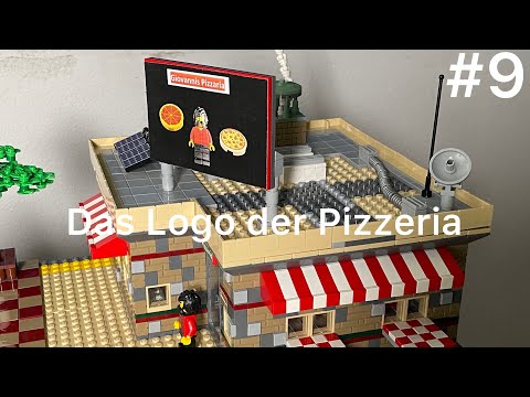 Bau meiner Lego Stadt -Teil 9- Eine Stadt entsteht. Das Logo der Pizzeria und Verbesserungen.