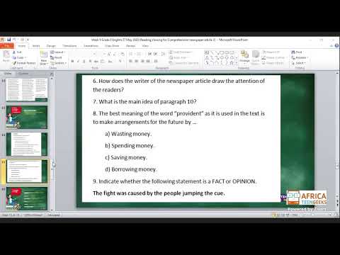 Grade 8 English FAL 27 May 2020