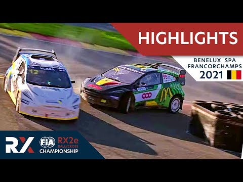 世界ラリークロス 第7戦南ベルギー（スパ・フランコルシャン）2021年 RX2eクラスのセミ・ファイナルのハイライト動画