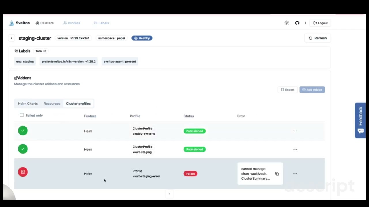 Sveltos Dashboard & UI Overview