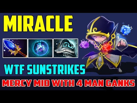 Miracle invoker | WTF Sunstrikes | Mercy Mid With 4 Man Ganks
