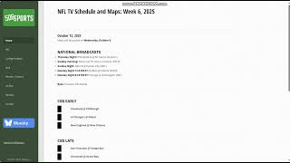 NFL Week 5 TV Map Schedule Update