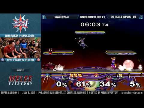 Super Rubicon 1 - Tempo | Vro & GHQ | Kels vs. Sizzle & Thailer - SSBM - Doubles Winners Quarters