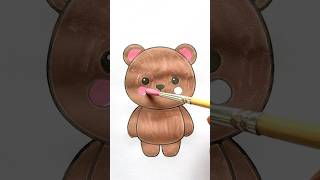 Cute bear 🐻✨🫶🏻 #art #colors #cute #drawing #cartoon #bear #animals #painting #artwork #art