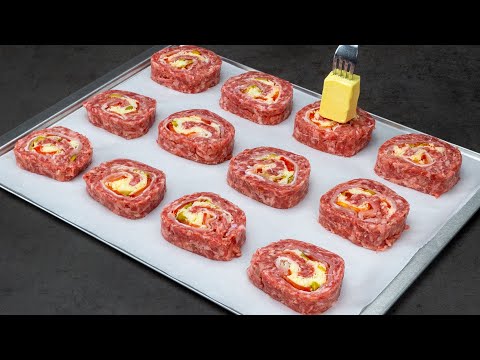 Freeze the minced meat roulade and transform it into meatballs. Ideal dinner into the oven