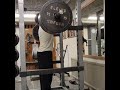 160kg front squat 3 reps with no belt, new record