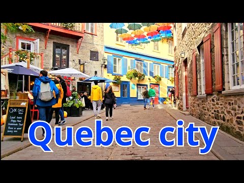 Caminhando na cidade de Quebec | Ação de Graças | Porto de Quebec | Old Quebec | Tour 2023 [UHD]