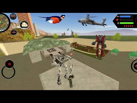 Robot Shark (Airplane Robot Fight on Army Base) Huge Jet Airplane Robot Attack Red Car - Gameplay HD